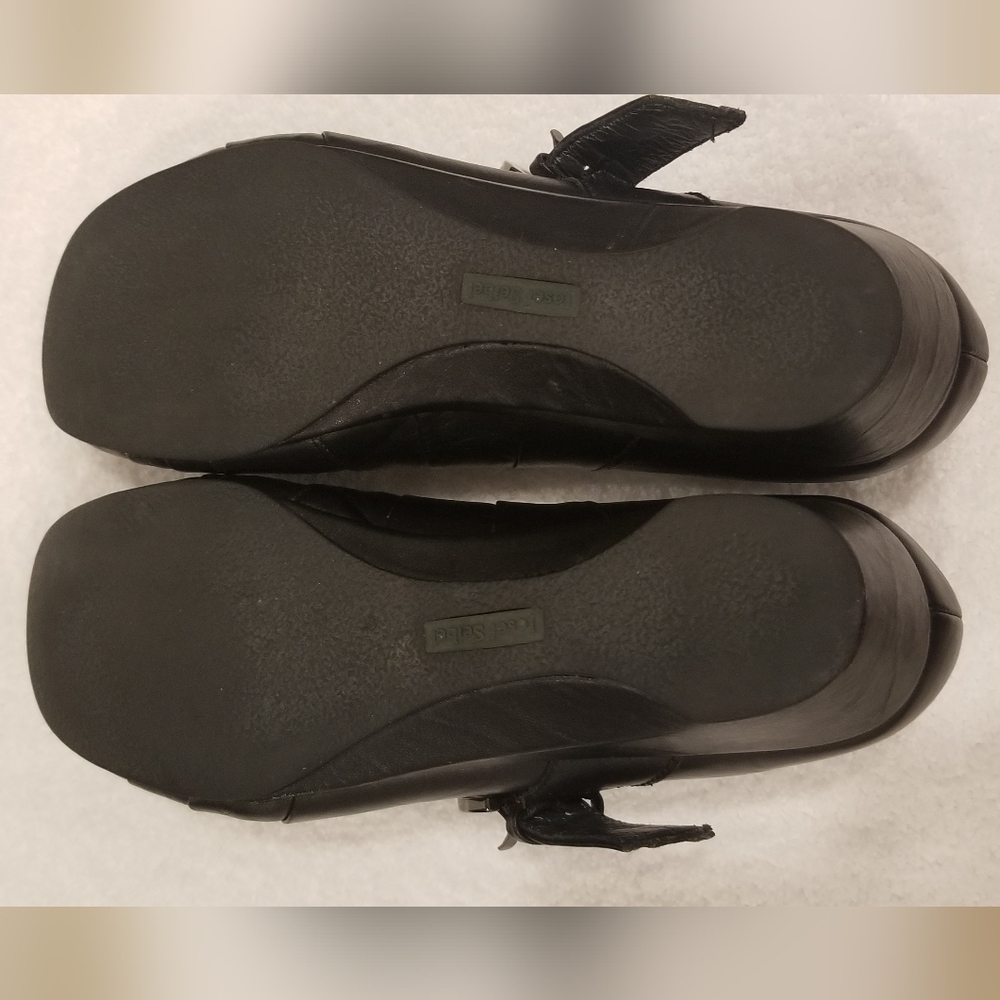 Josef Seibel Black Leather Mary Jane's With Strap&Buckle. European Comfort Shoes - Picture 5 of 6